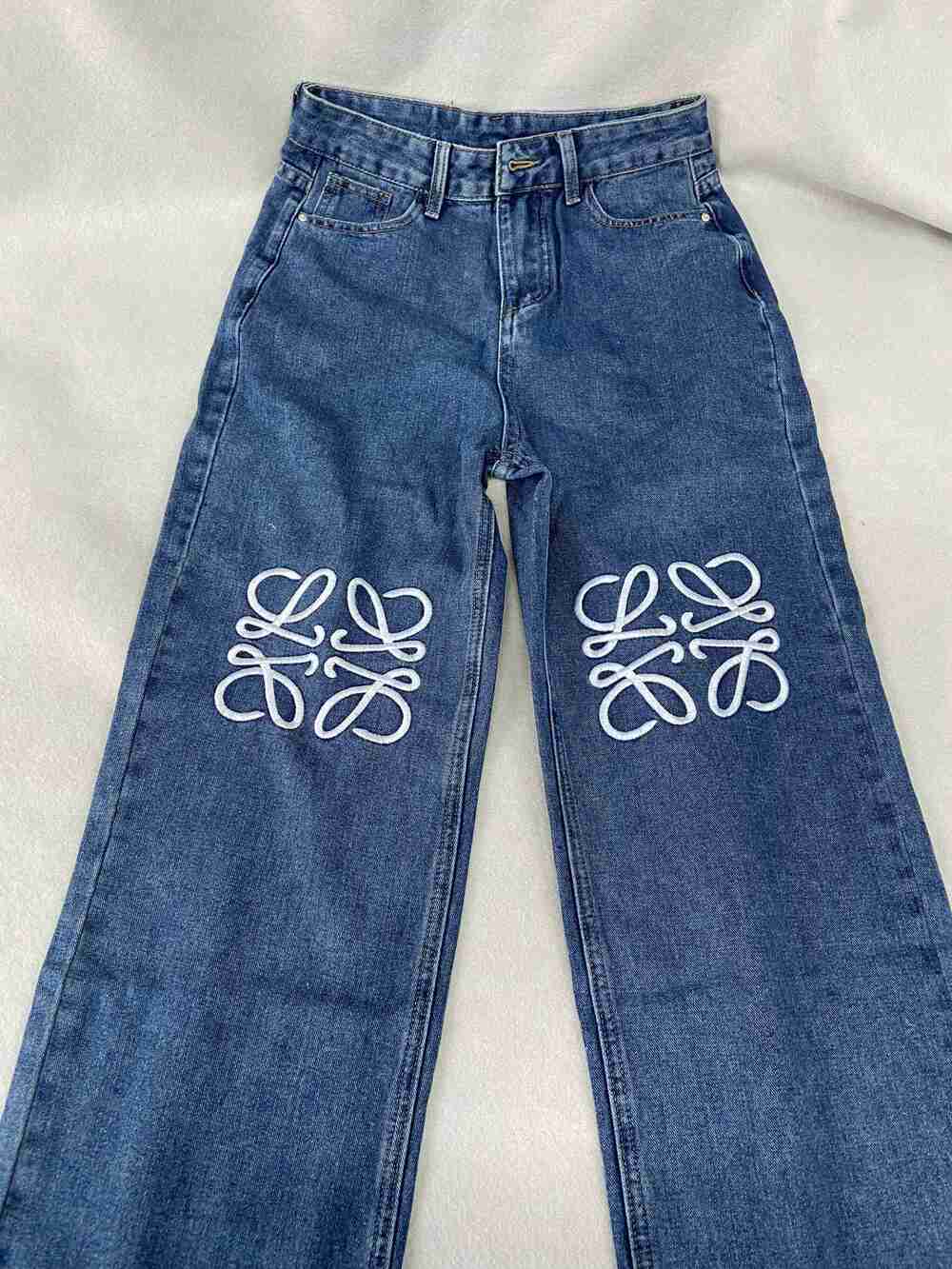 Loewe High Waist Blue Wide Leg Jeans